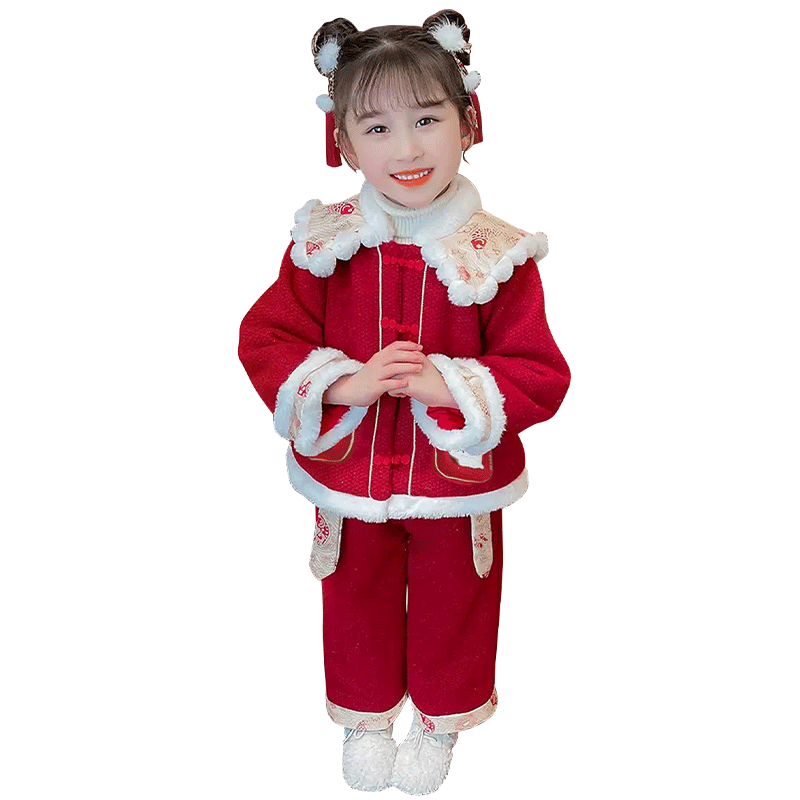 女童拜年服周岁礼服女宝宝冬季