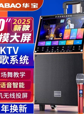 华宝广场舞音响户外蓝牙音箱家用庭ktv唱点歌一体机k歌带显示屏家