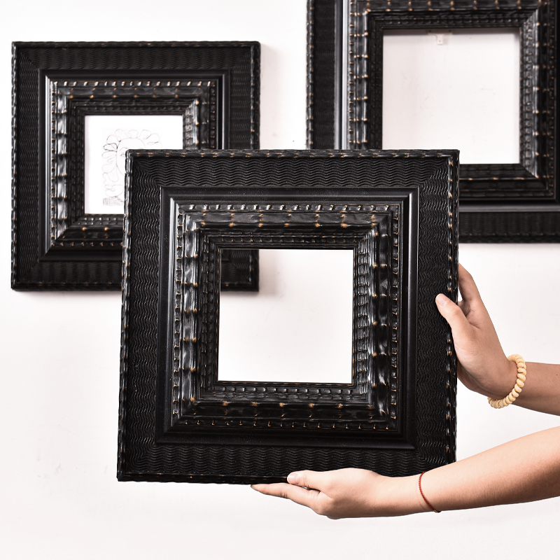 欧式复古黑色实木画框装裱油画框外框定制大尺寸高档镜框空框架挂