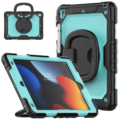 适用iPad10.2硅胶手环手提防摔平板套支架保护壳7th/8th/9th轻便