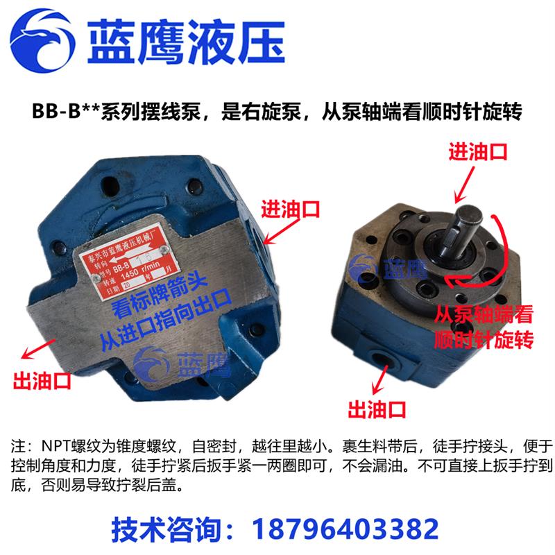 新款摆线齿轮油泵BB-B40 BB-B50 BB-B63滤油机车内泄漏摆线泵包邮