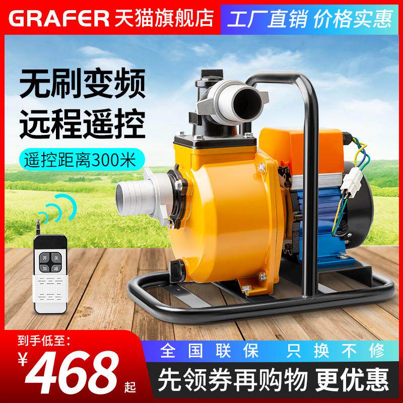 新款小型户外浇地浇菜水泵48V60V电瓶车抽水机大流量农用包邮