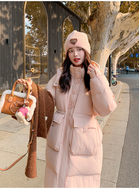白鸭绒粉色羽绒服女中长款2025年冬新款加厚减龄巨好看外套