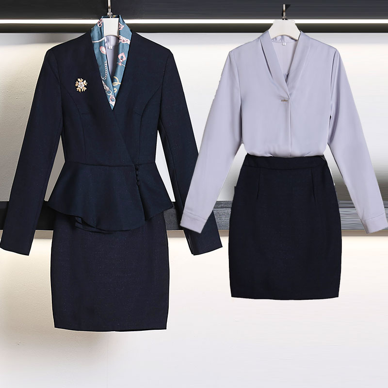 高端职业西服套装女气质OL酒店前台工装套裙美容师珠宝店工作服秋