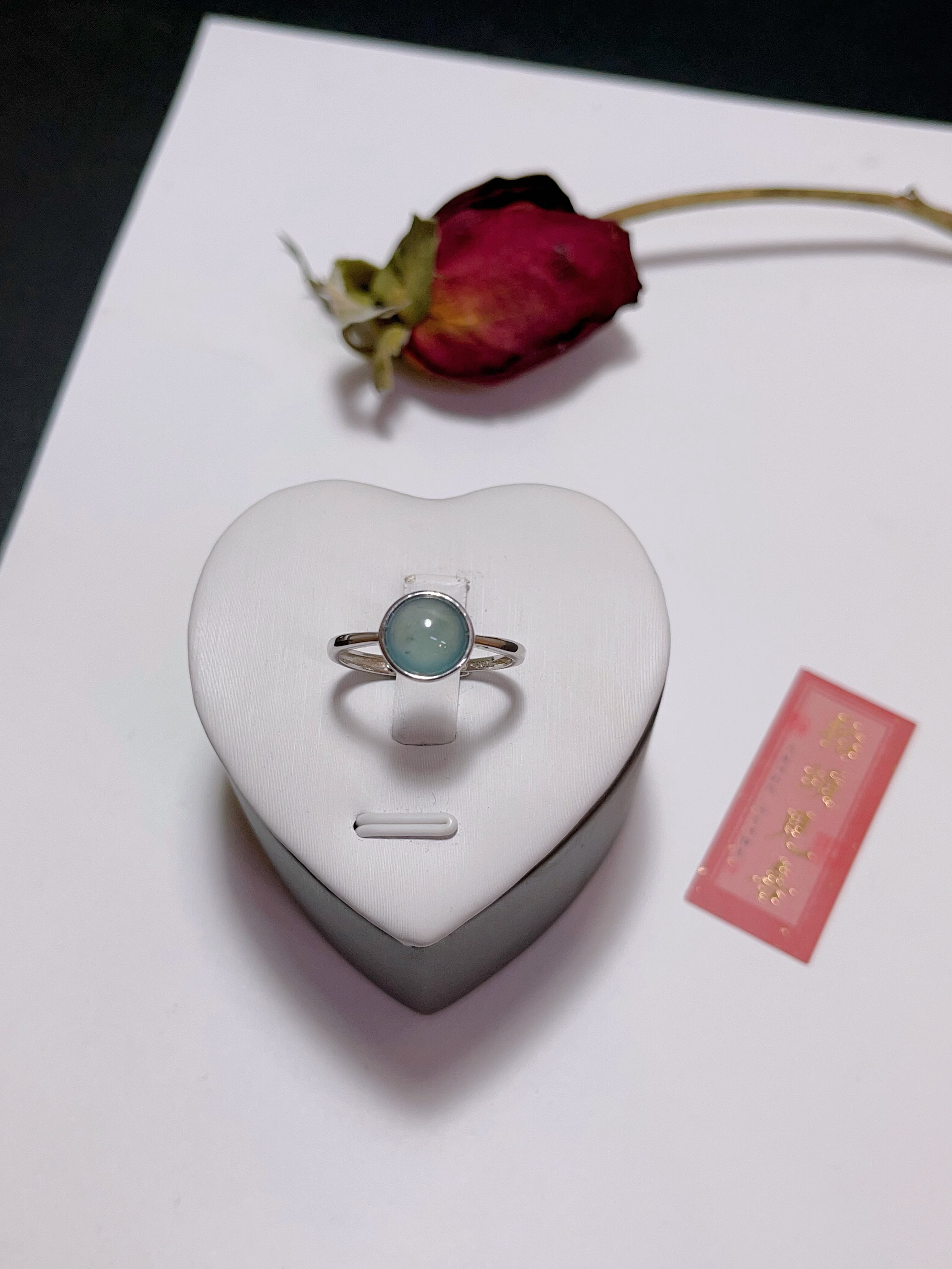 玖紫 925银冰种翡翠戒指 翡翠女戒指 带证书