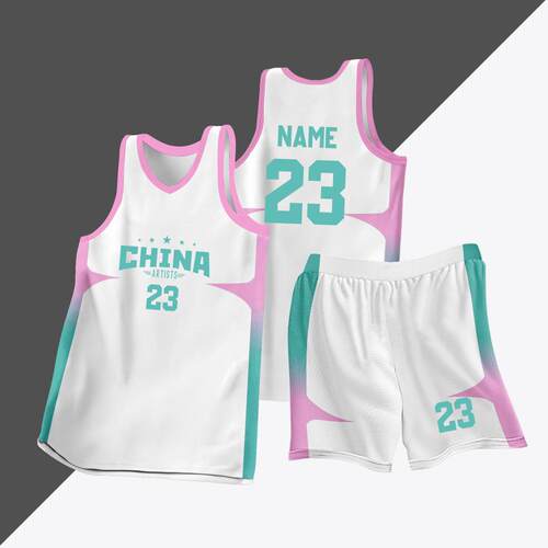 全身数码定制印刷成人儿童篮球服套装球衣比赛训练队服LB109 白色