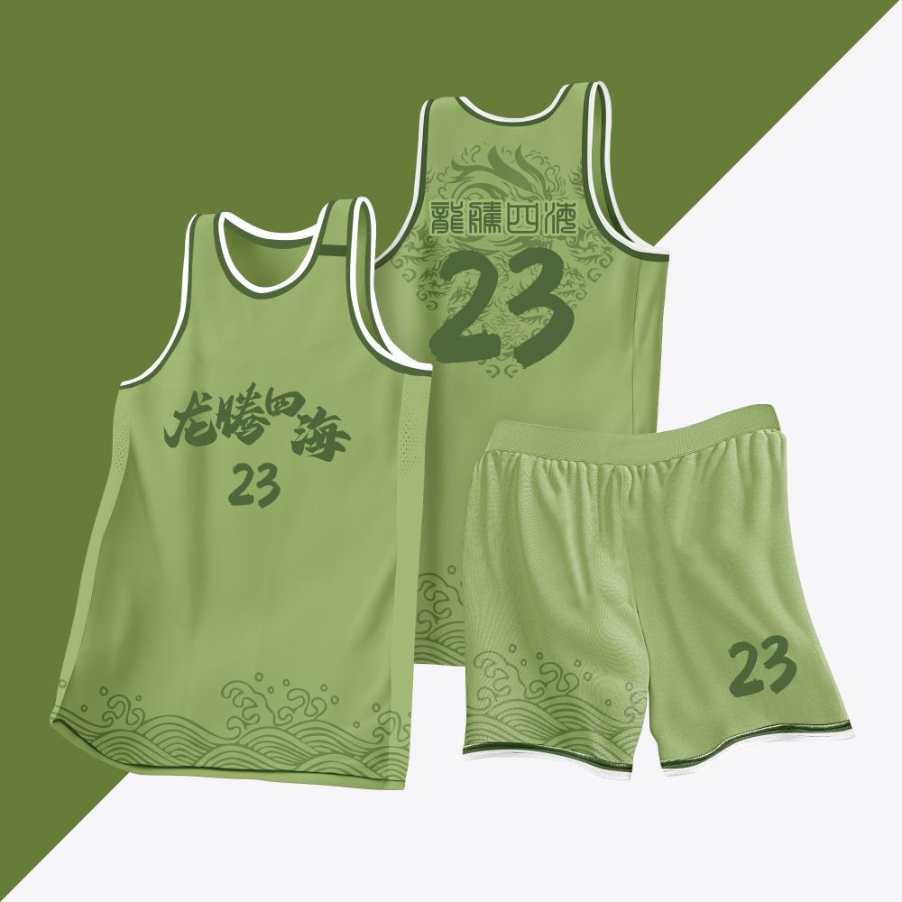 全身数码定制印刷成人儿童篮球服套装球衣比赛训练队服LB122 绿色图片