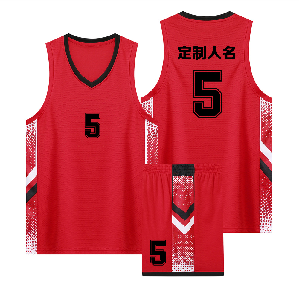 成人儿童篮球服套装球衣夏季背心比赛训练队服定制印字号A215红色
