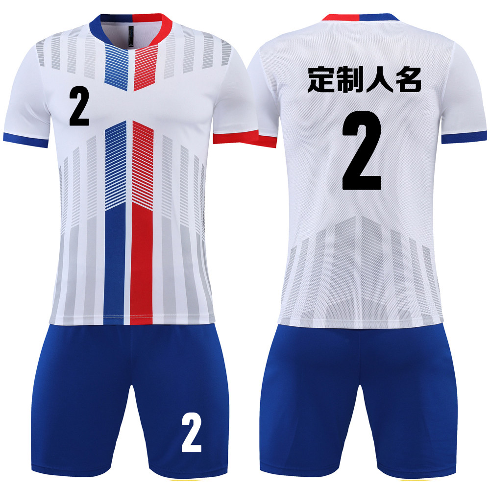 足球服套装男定制成人比赛训练队服儿童短袖球衣服印字号2203白色
