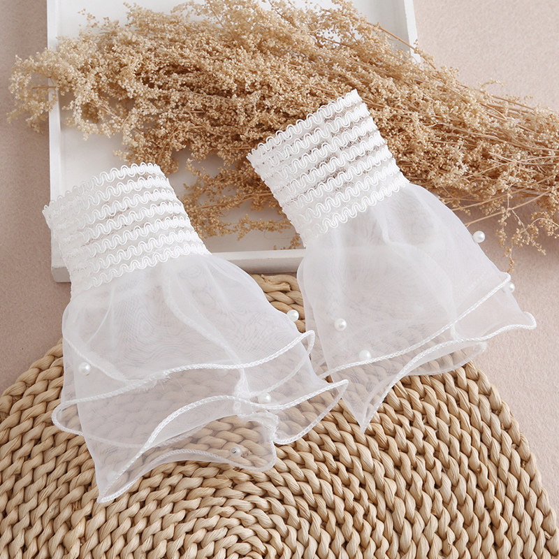 小袖口袖子袖套花边装饰毛衣lo裙袖口百搭韩版可爱喇叭状装饰袖套