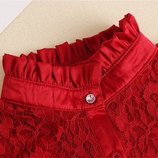 秋冬假领子女百搭假领多功能装饰假衣领小立衣领黑白红色衬衣领子