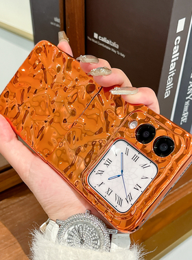 适用华为novaflip手机壳新款Nova Flip小折叠屏超薄外壳nova flip电镀橙色保护套深蓝色高级感男女个性防摔壳