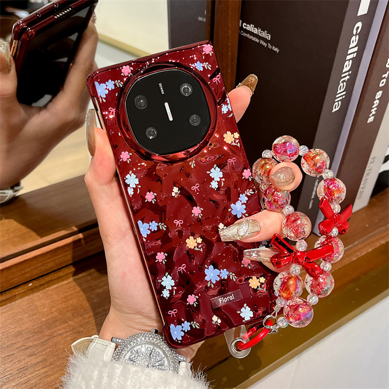 华为matex6水波纹电镀花朵手机壳