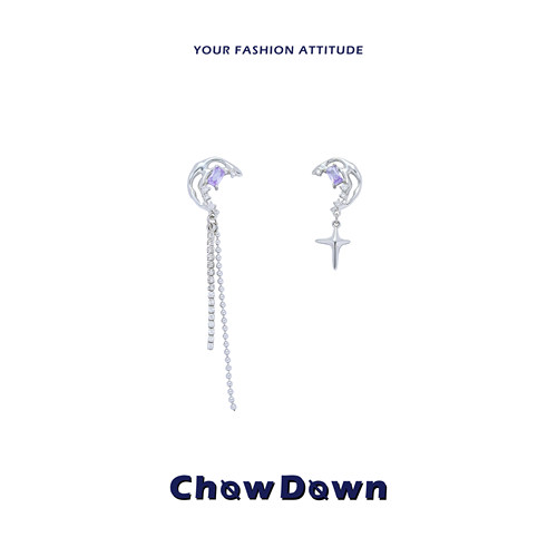 CHOWDOWN潮度原创梦幻星月耳环
