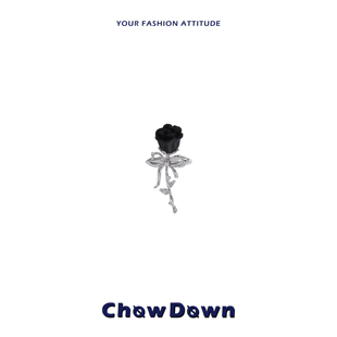 [明星同款]CHOWDOWN原创暗夜玫瑰开口可调节戒指个性时尚高级精致