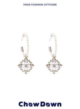 CHOWDOWN原创irises鸢尾系列大C圈耳环精致通勤小香风编绳耳饰