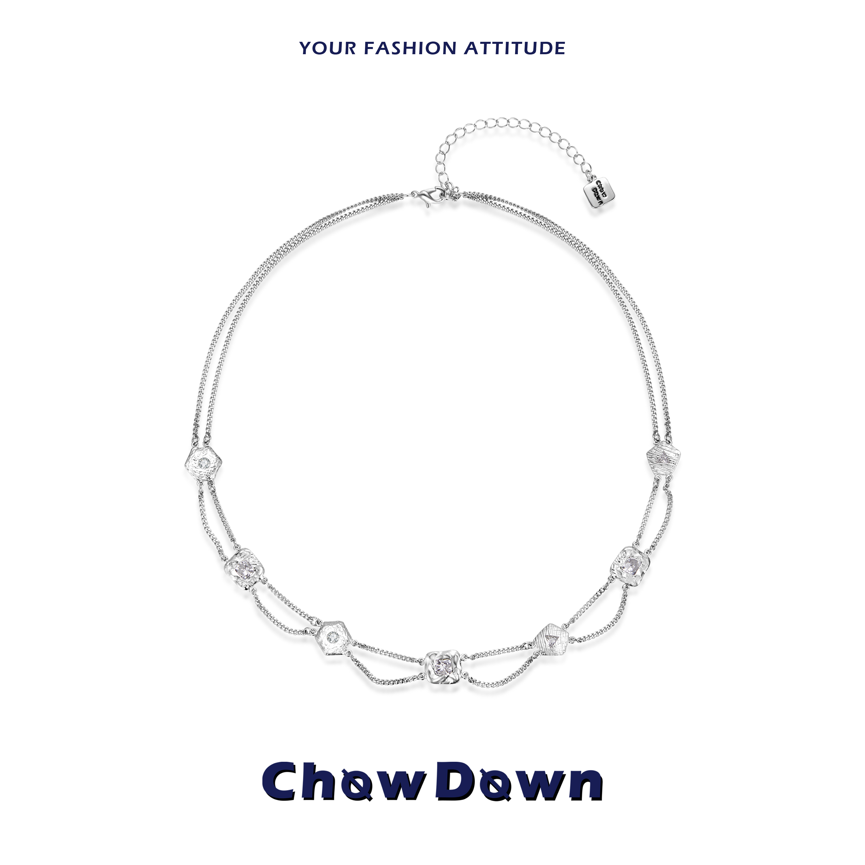 CHOWDOWN肌理熔岩氛围感锁骨链