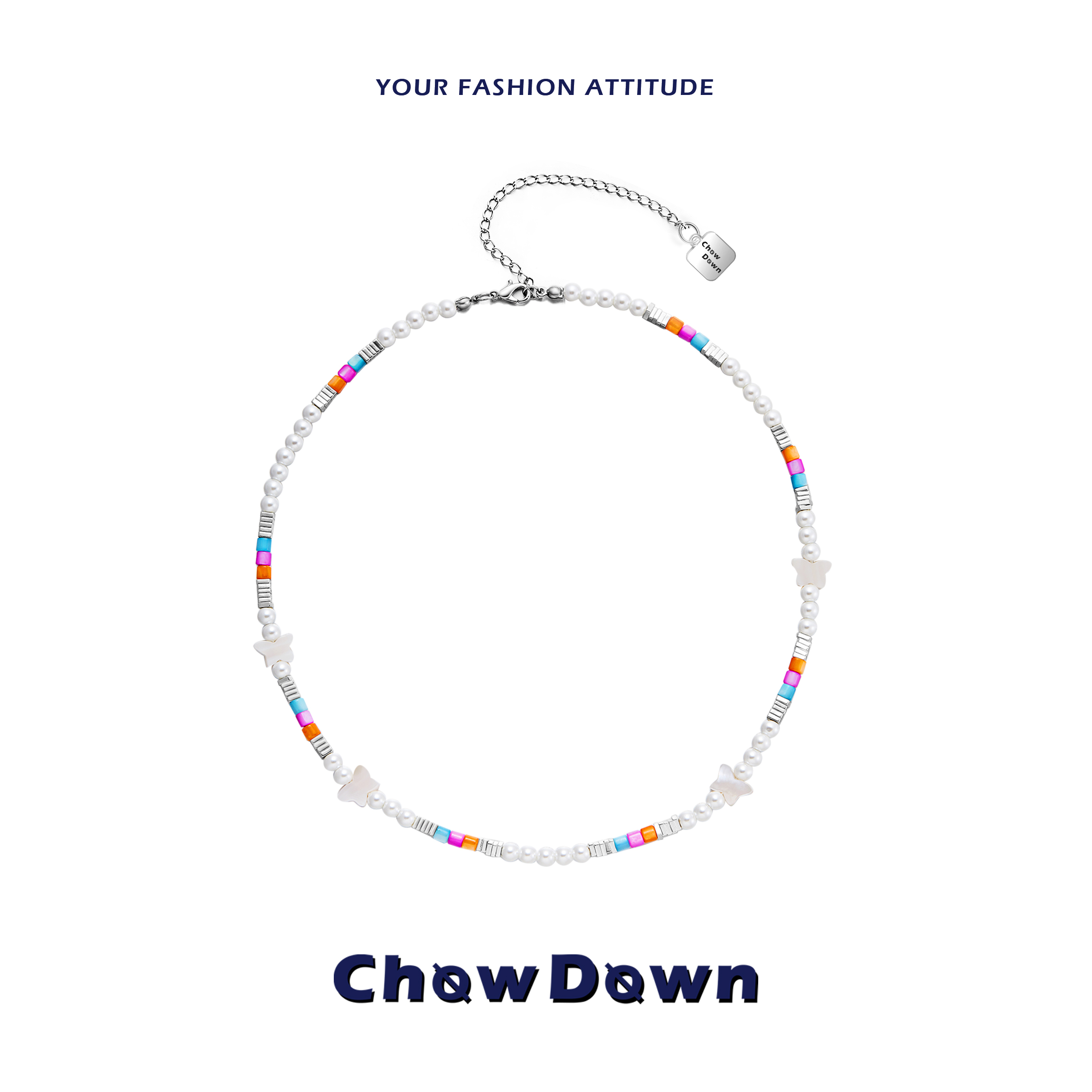 CHOWDOWN原创设计彩色珍珠项链