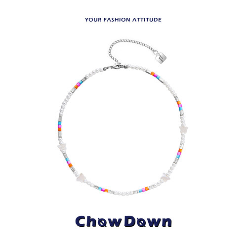 CHOWDOWN原创设计彩色珍珠项链