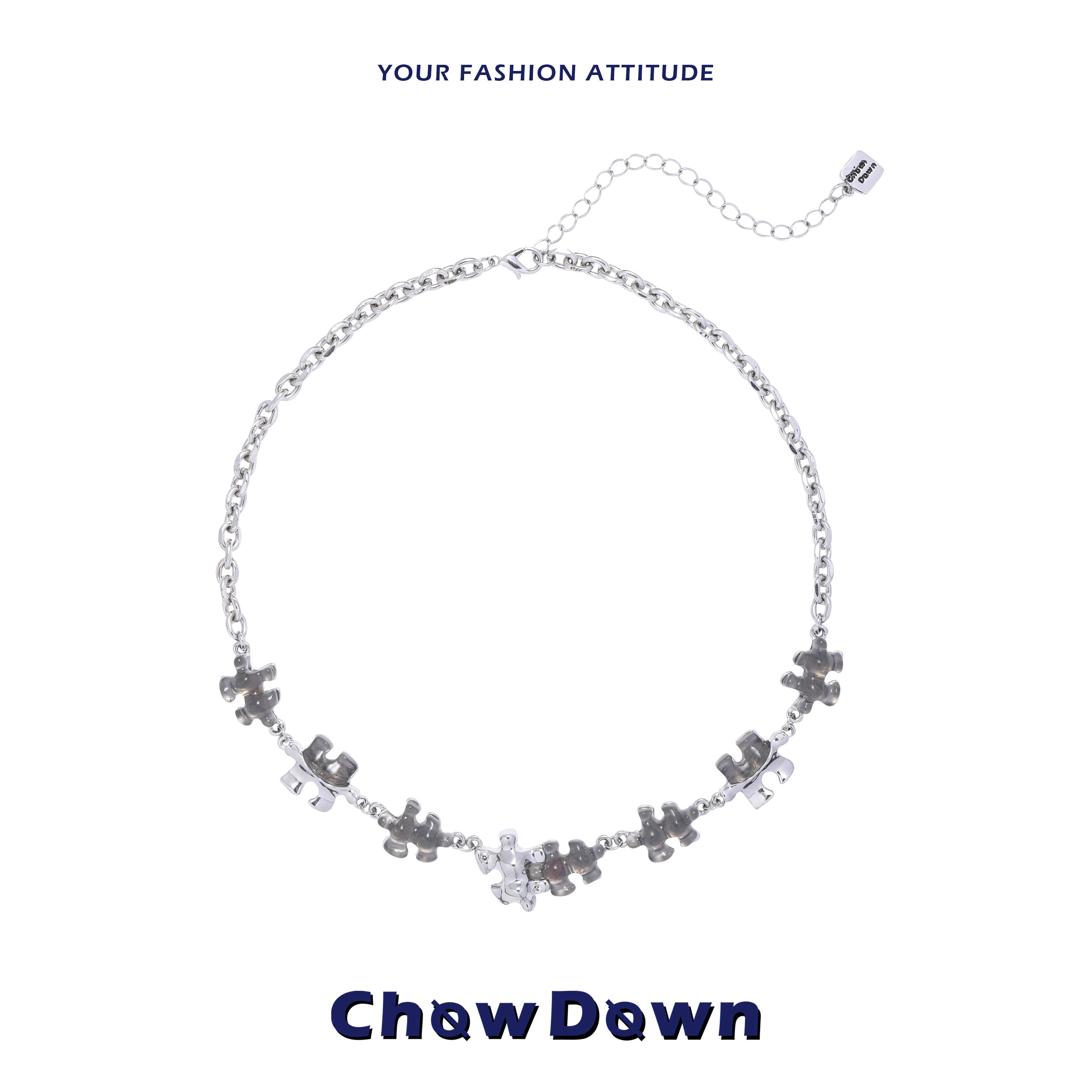 CHOWDOWN回忆拼图小众个性锁骨链