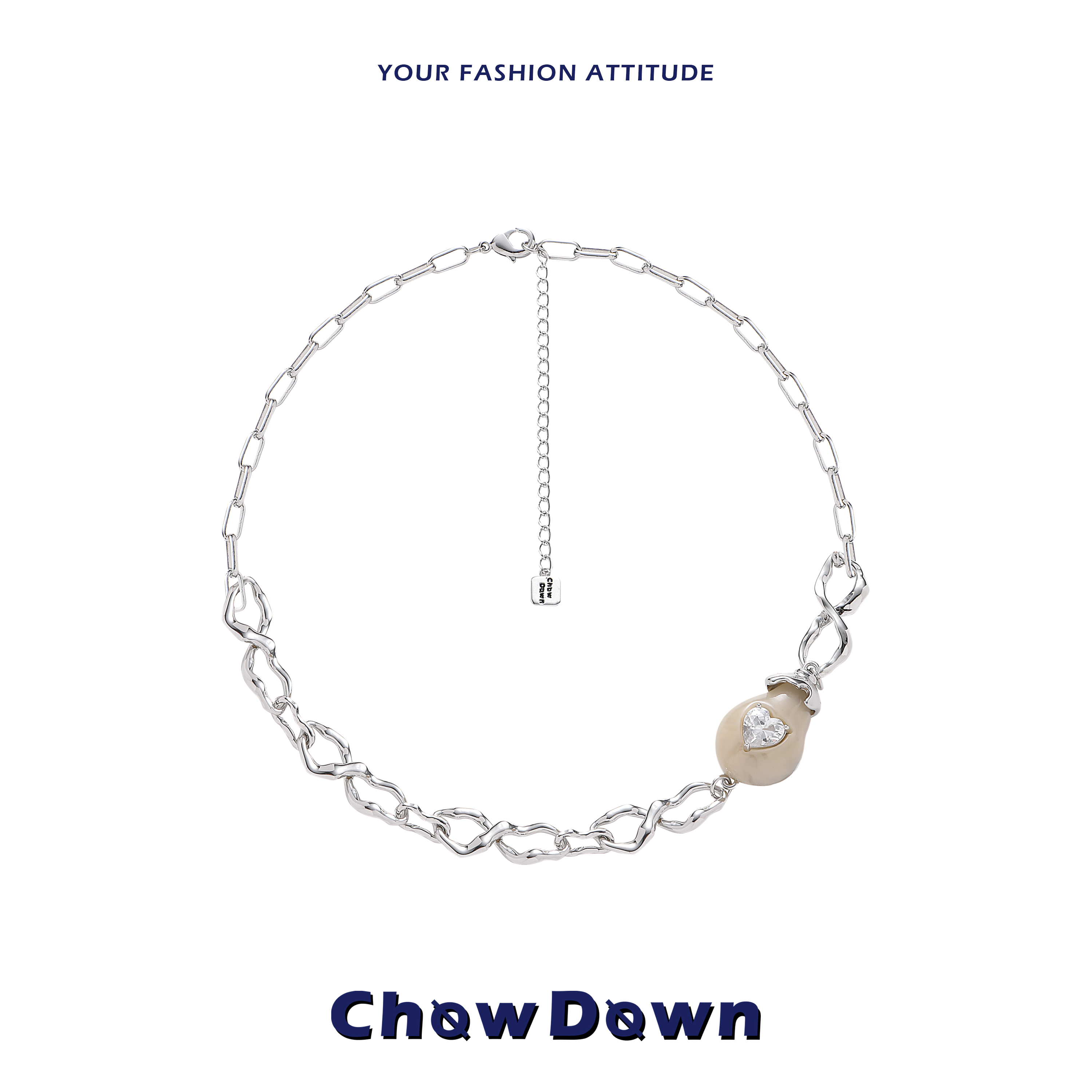 CHOWDOWN美拉德百搭水滴锁骨链