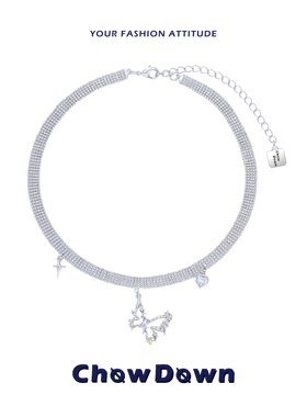 CHOWDOWN潮度原创设计彩色蝴蝶项链女爆款甜酷高质量时尚百搭颈链