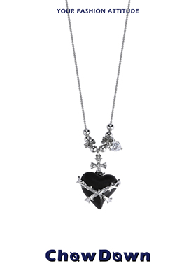 黑檀木桃心系列长款毛衣链