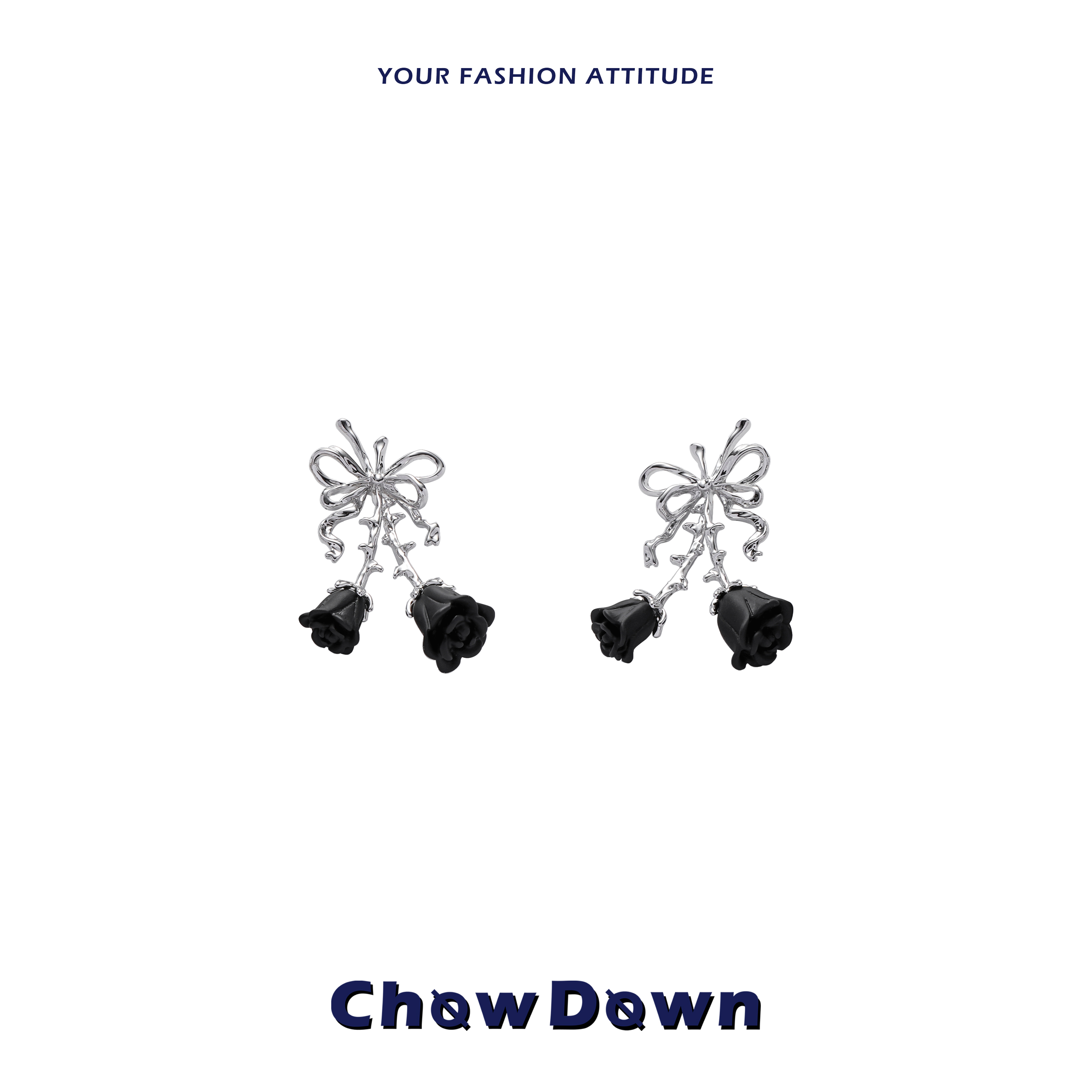 CHOWDOWN暗夜玫瑰耳环七夕送礼