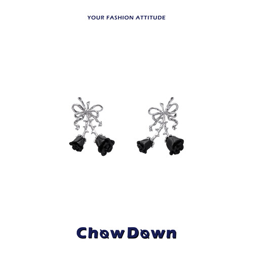 CHOWDOWN暗夜玫瑰耳环七夕送礼
