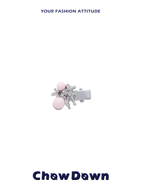 CHOWDOWN原创珍珠多巴胺星芒边夹小众设计碎发侧边刘海夹甜酷辣妹