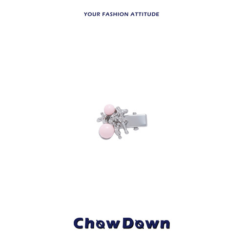 CHOWDOWN小众多巴胺珍珠星芒边夹