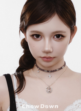 CHOWDOWN苹星镂影系列麂皮choker