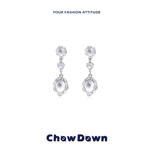 CHOWDOWN白璃系列高级感吊坠耳环