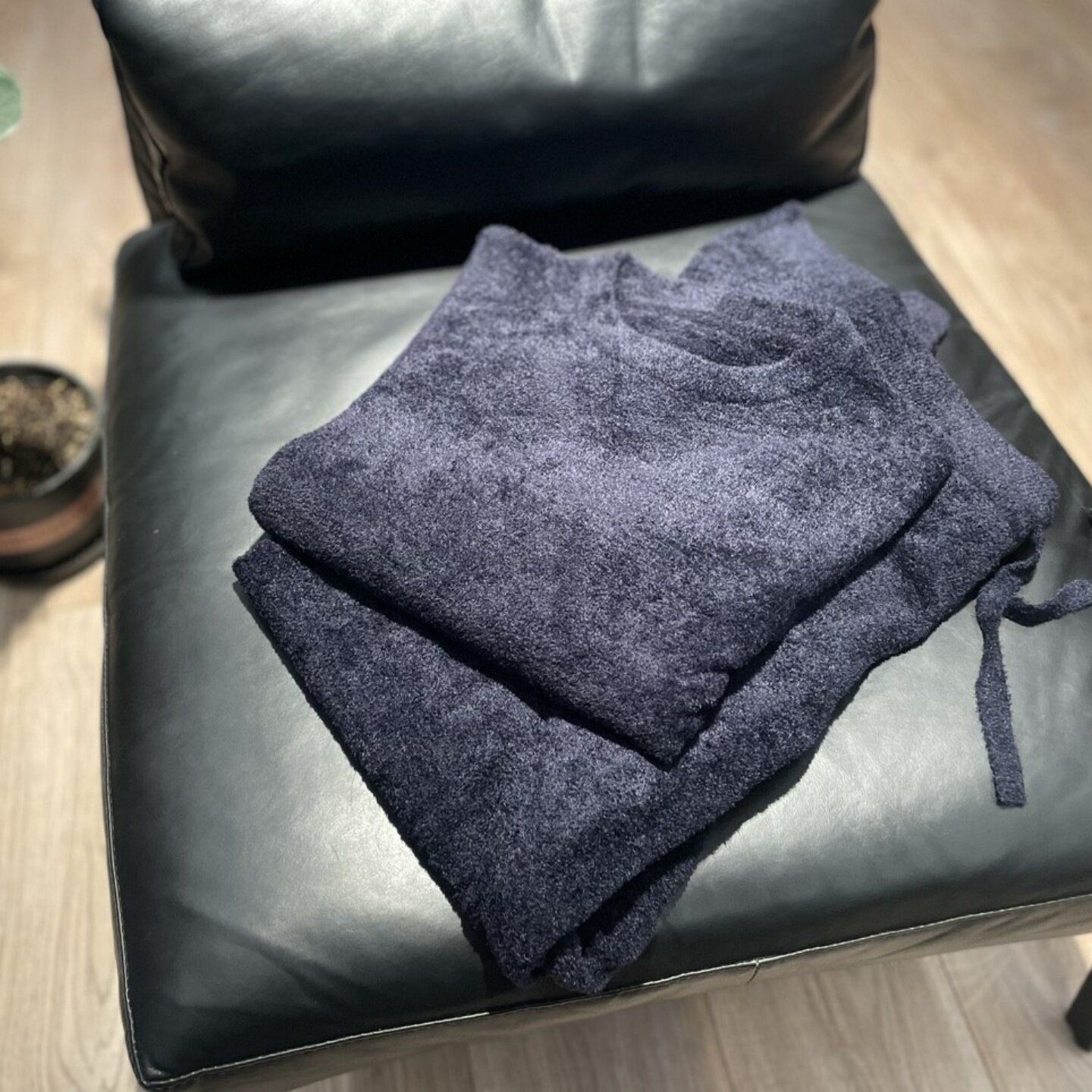 现货纯Y日系纯色极简羽毛纱男士短袖长裤套头家居服睡衣套装