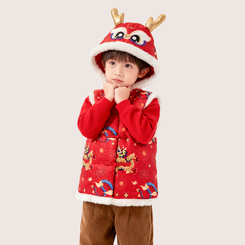 梦幻派对新年拜年服喜庆儿童马甲