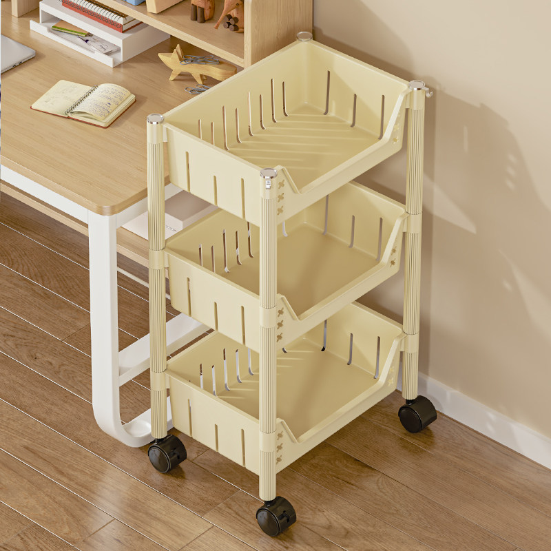 小推车置物架家用零食落地多层客厅收纳书包架移动厨房果蔬菜篮子,住宅家具,搁板/置物架/家用陈列架,淘宝优惠券,粉丝福利购,淘宝优惠卷