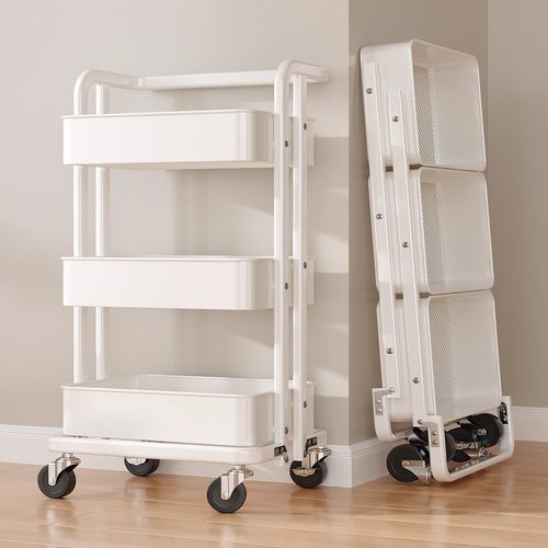 免安装碳钢推车置物架折叠收纳架