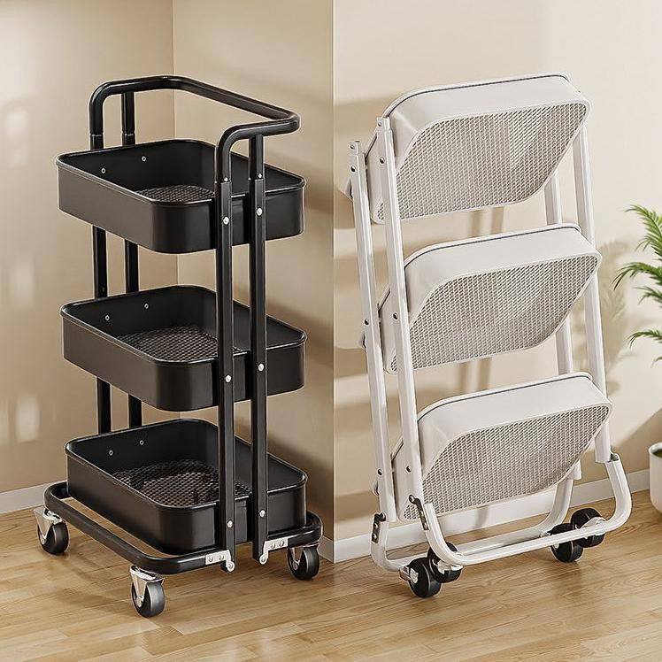 小推车置物架落地多层书包收纳架子厨房家用婴儿卧室移动零食书架