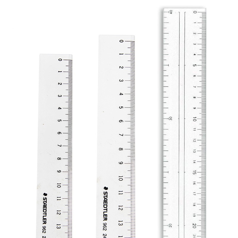 德国施德楼直尺962高透明树脂15|20|30cm槽尺学生尺子设计绘图直