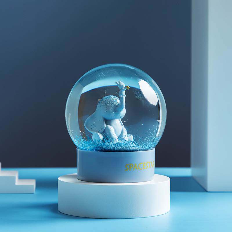 SEEROSE西罗斯梦幻蓝色星球大象兔子水晶球摆件新年女友生日礼物