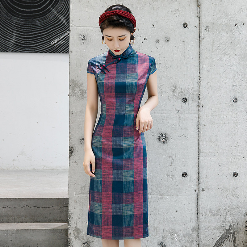 旗袍2020新款少女中国风复古走秀演出服改良连衣裙中长款气质优雅