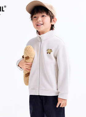【商场同款】安奈儿童装男童立领针织外套2025秋新款纯棉XB535018