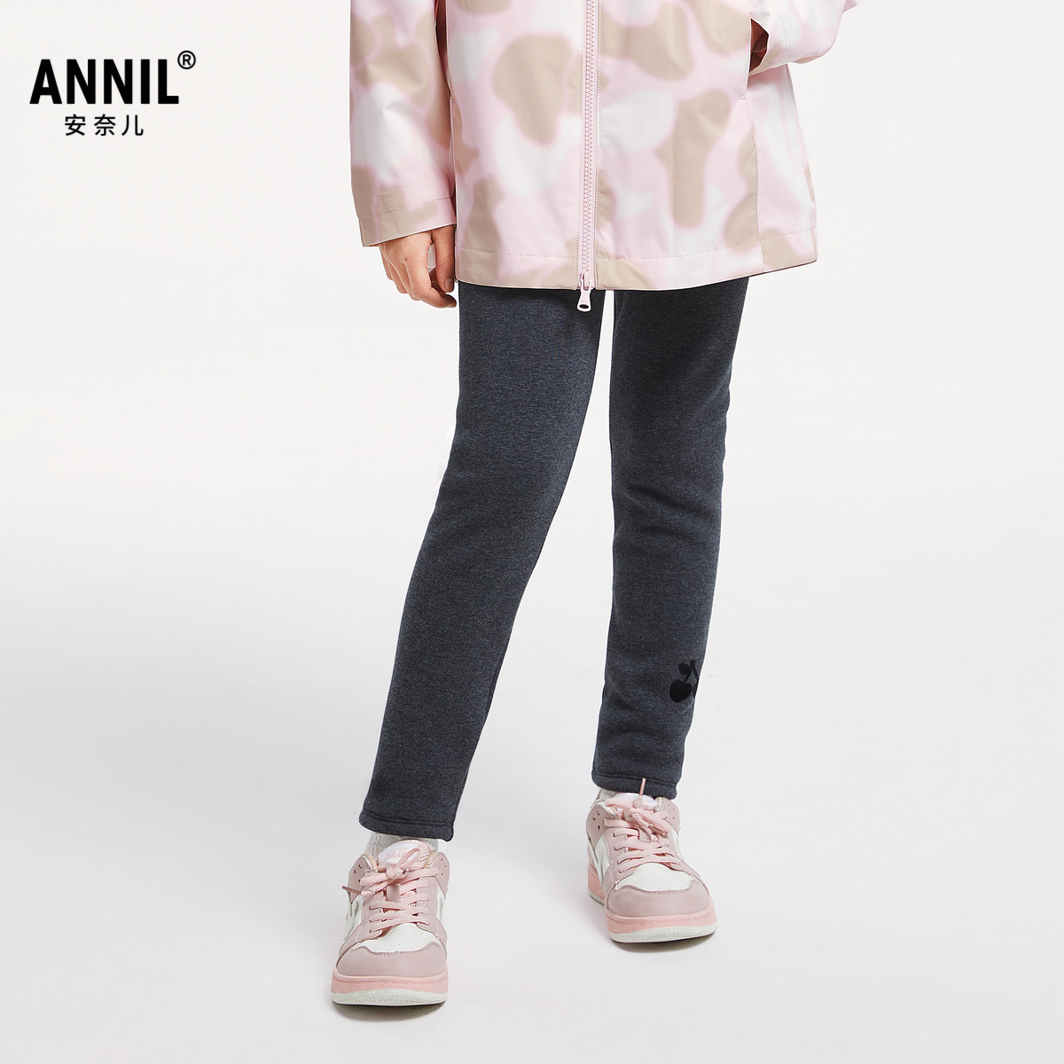 安奈儿童装女童全腰针织打底夹裤2025冬季新款