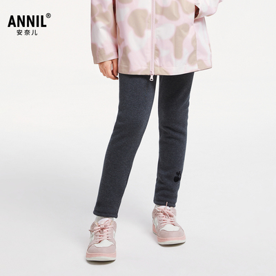 安奈儿童装女童全腰针织打底夹裤2025冬季加绒加厚东北可穿修身