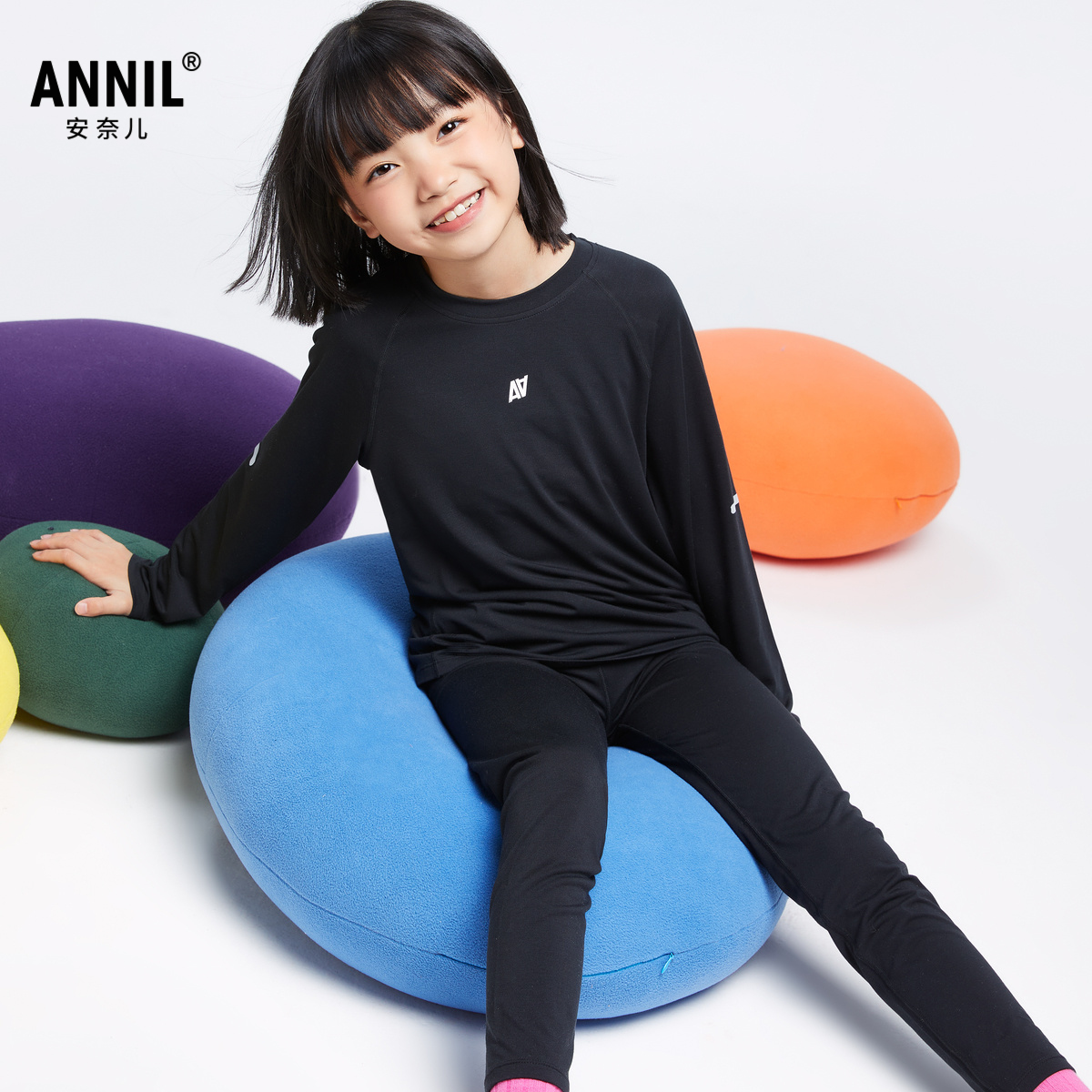 安奈儿童装男女童圆领保