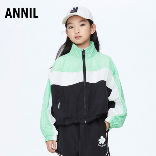 女童梭织夹克外套安奈儿