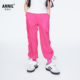 弹力粉色轻薄运动长裤 安奈儿童装 休闲工装 裤 女童裤 子2025夏新款