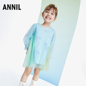 安奈儿女童公主裙气质甜美2023春季 宝宝洋气连衣裙 中长款 新款 长袖