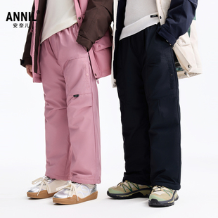 【羽绒裤】安奈儿童装男女童蓄热羽绒裤2025冬裤子加绒保暖锁温