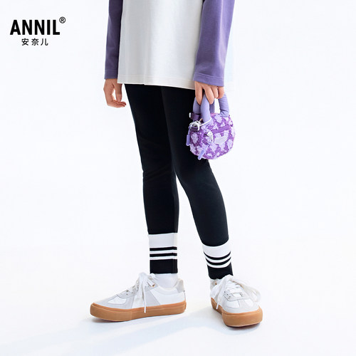 【商场同款】安奈儿童装女童针织打底裤2025秋新款AG536149